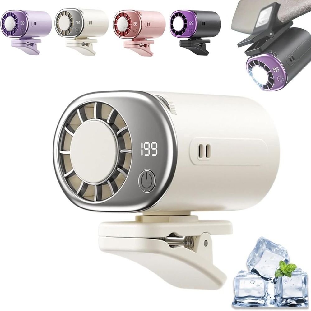 Oscillating Fan Clip - LED Display Car Clip on Air