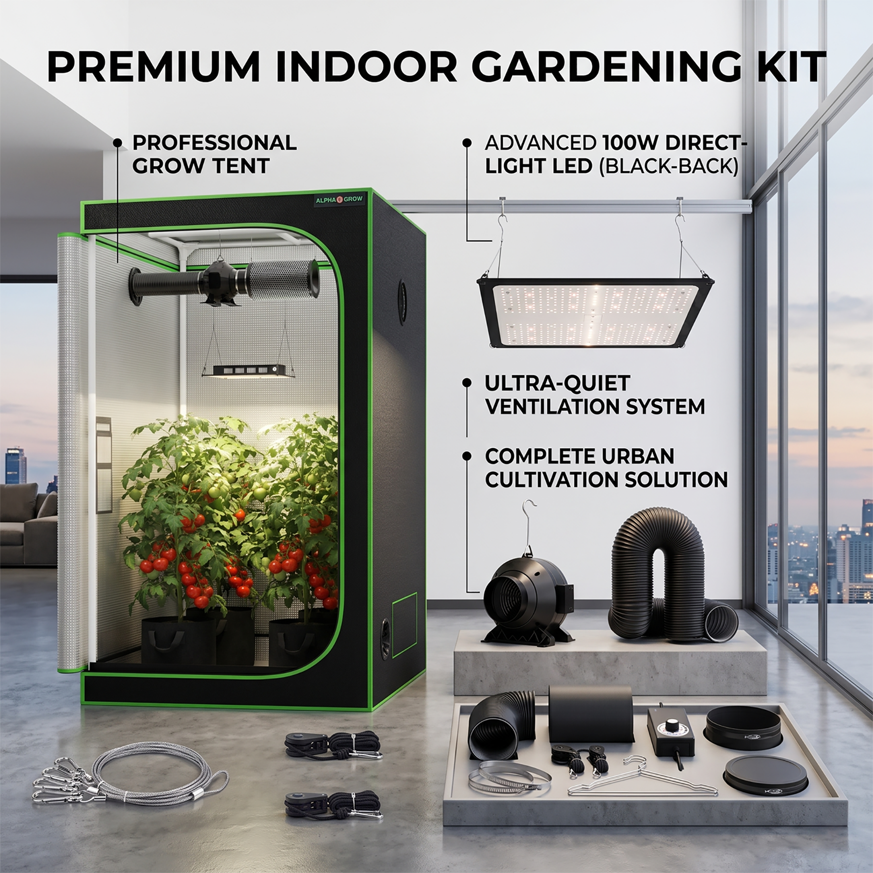 Grow Tent 4X4 - Grow Tent Complete Kit Indoor 4x4/2x4/2x2