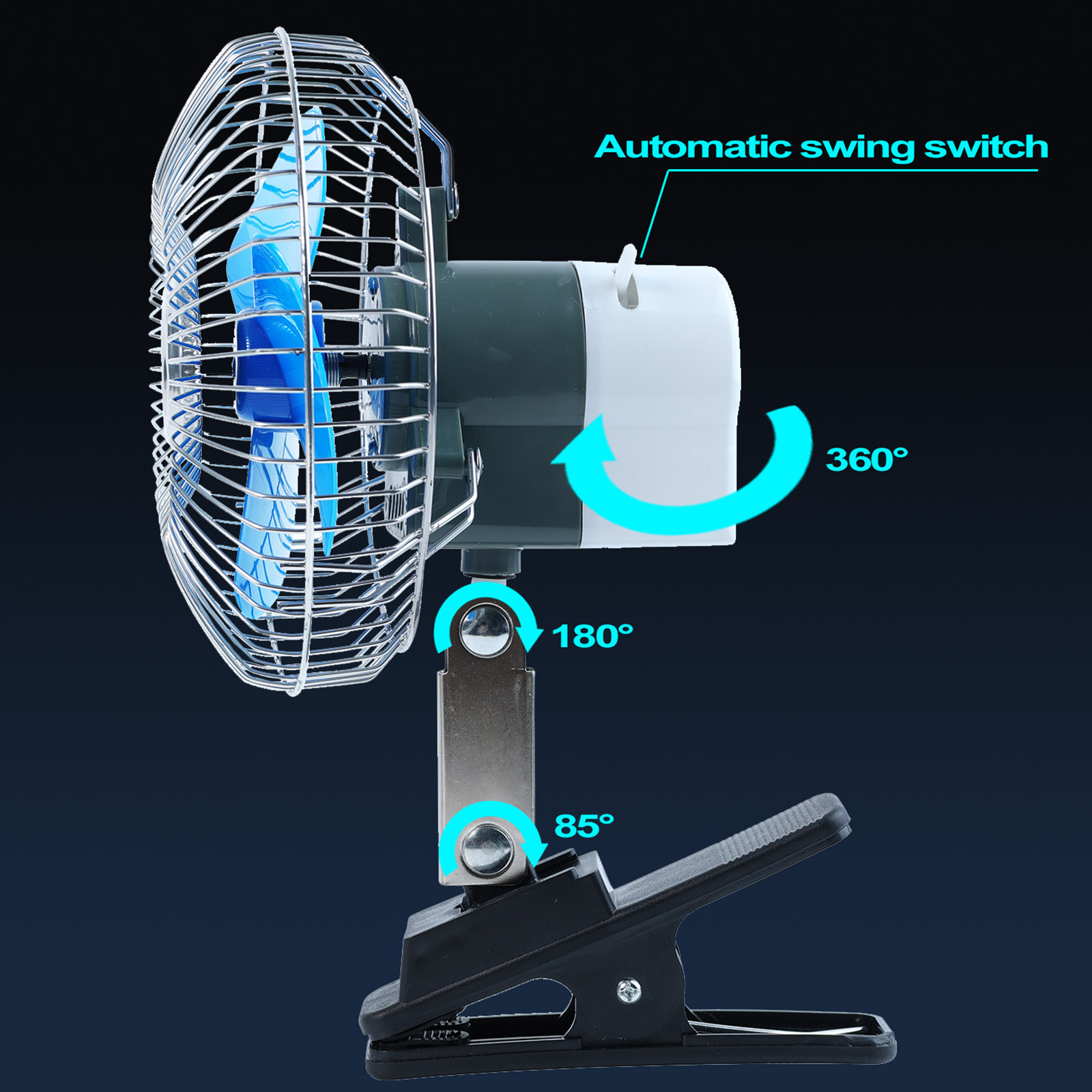 12V 6'' 360 Rotation Summer Ca - Oscillating Fan Clip บทวิจารณ์และราคา