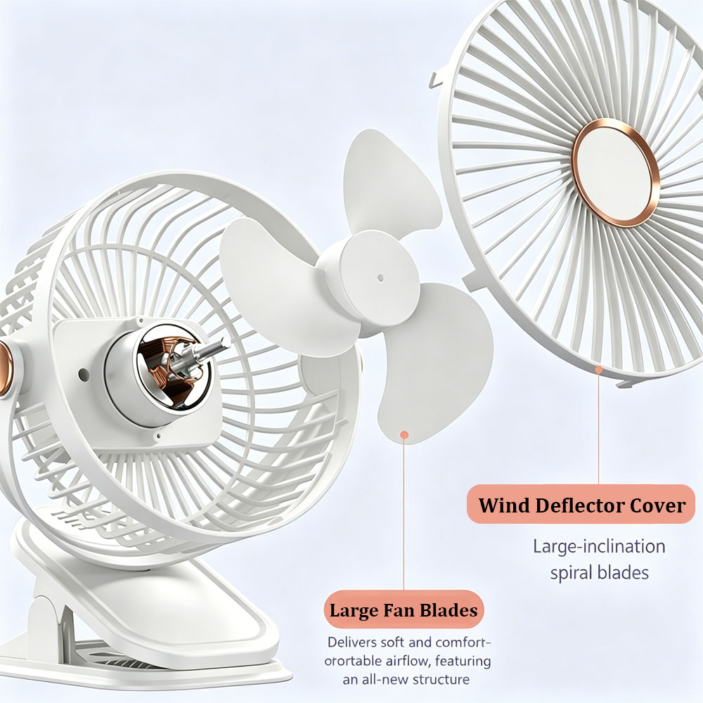 Portable Clip On Fan, 5 Speeds - Oscillating Fan Clip บทวิจารณ์และราคา