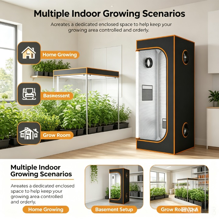 Indoor Grow Tent 600D Oxford M - Grow Tent 4X4 บทวิจารณ์และราคา