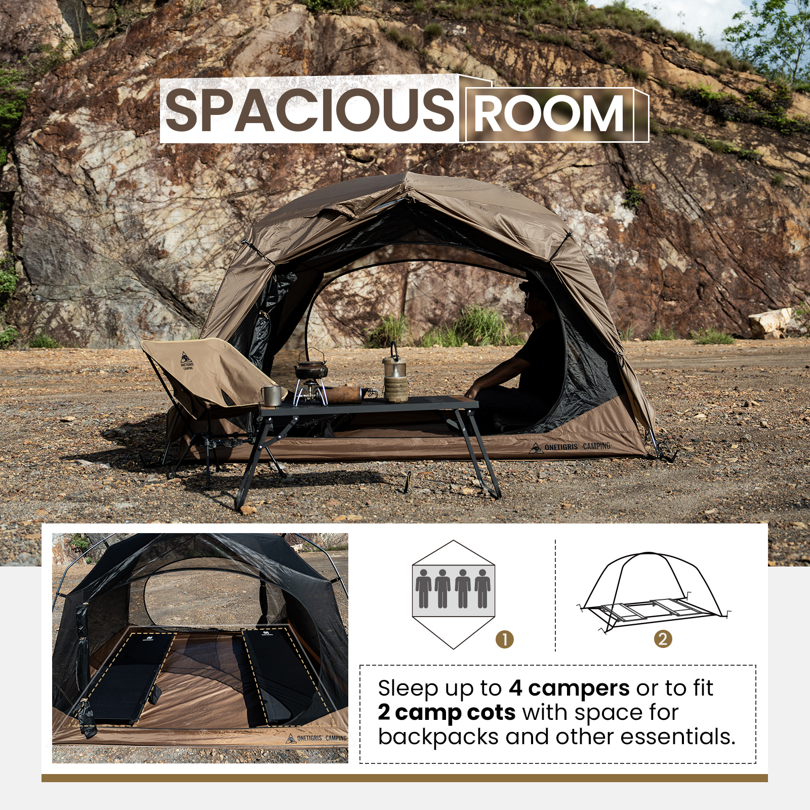 OneTigris JOVIAN Camping Tent  - Grow Tent 4X4 บทวิจารณ์และราคา
