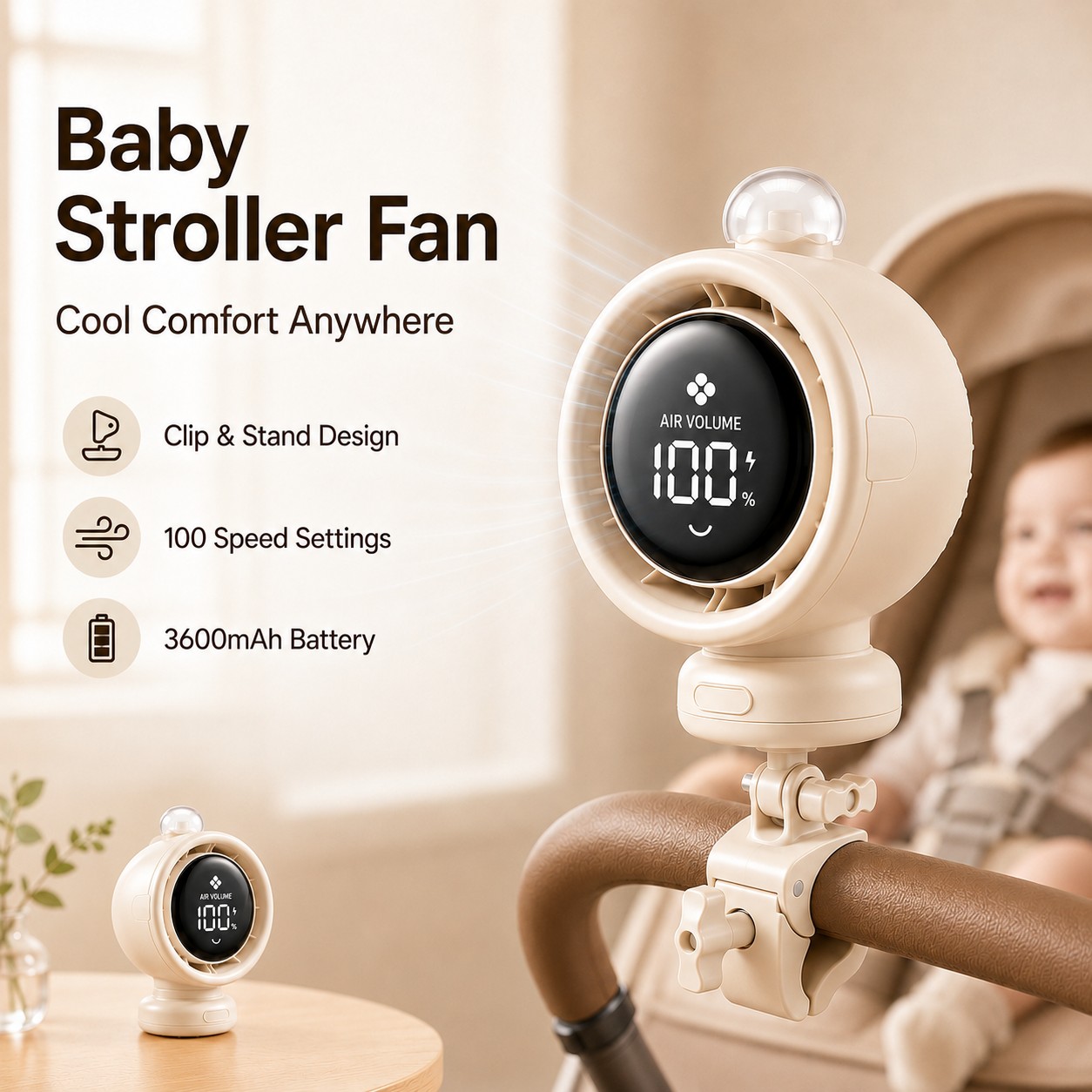 2026 New Portable Stroller Fan - Oscillating Fan Clip บทวิจารณ์และราคา