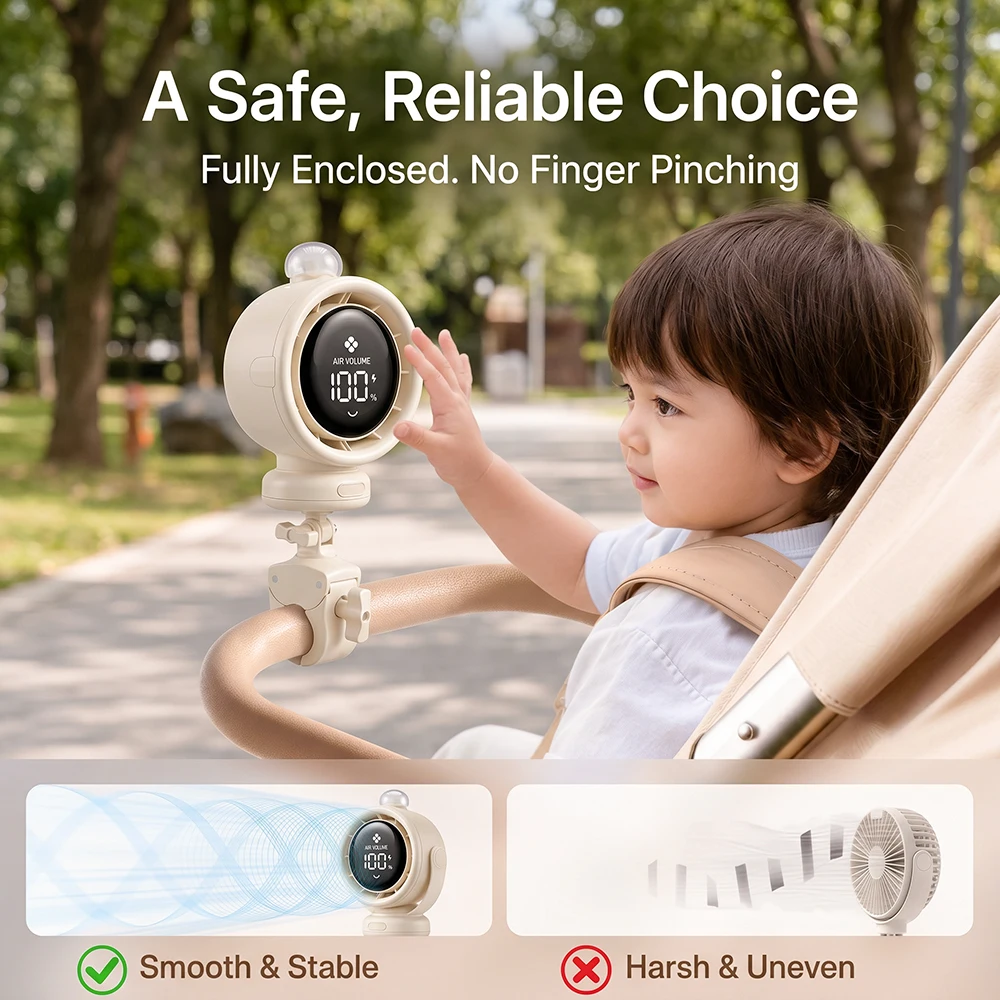2026 New Portable Stroller Fan - Oscillating Fan Clip บทวิจารณ์และราคา